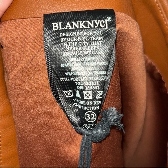 LAST CHANCE BLANKNYC NWT Camel Brown Faux Leather Layered Mini Skirt Size 32 - Picture 10 of 11